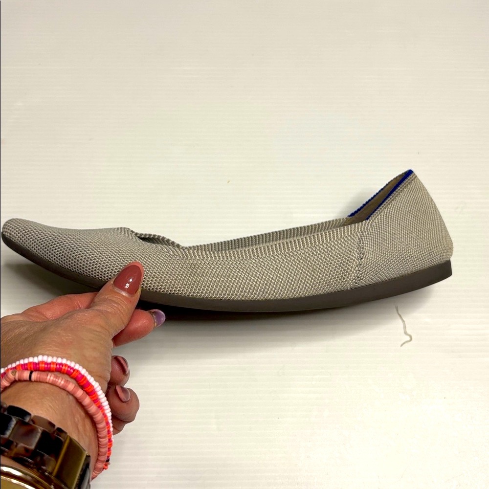 Rothy's Flax Birdseye Gray and Blue Pointed Toe Flats - Picture 6 of 10